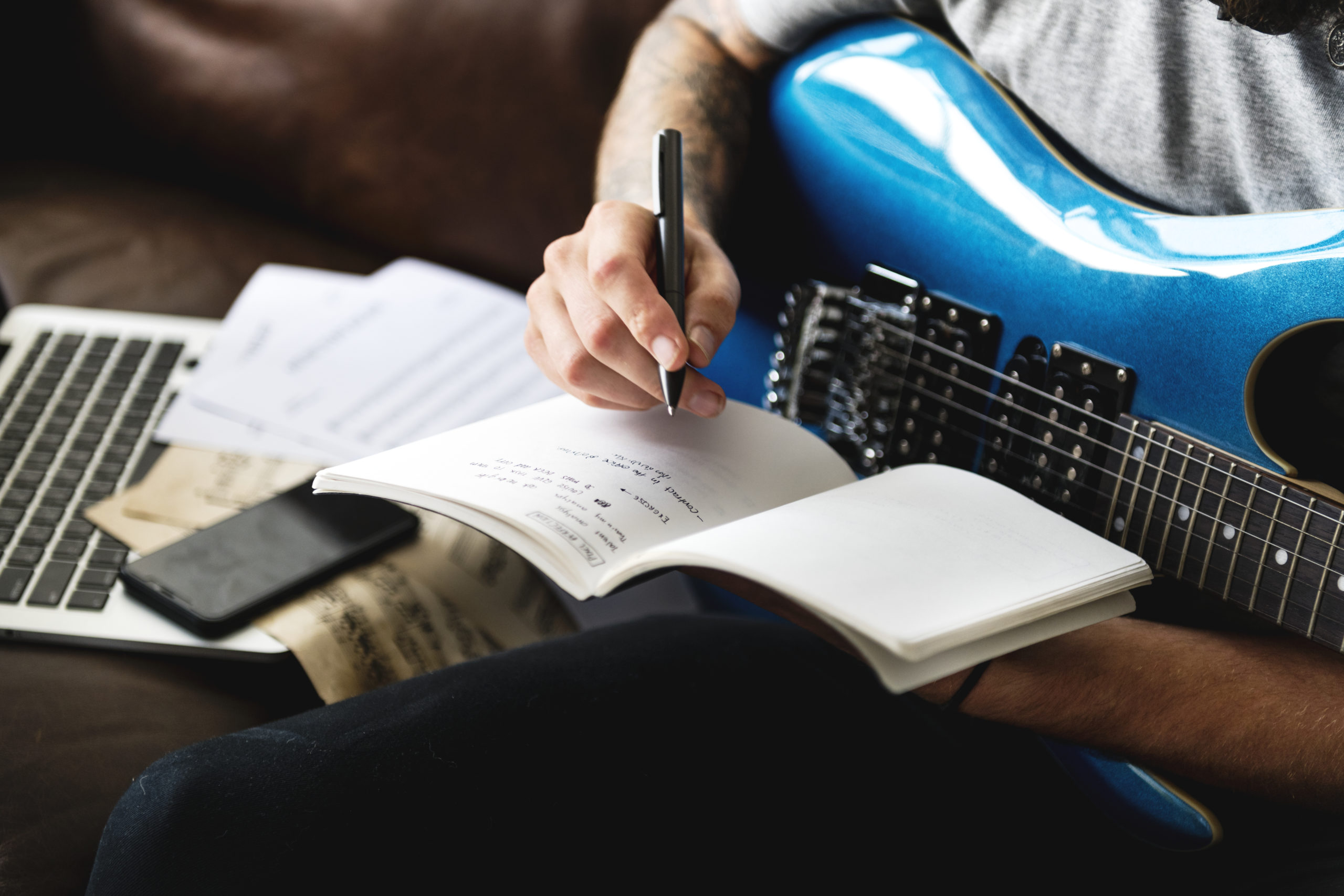 musician writing notes