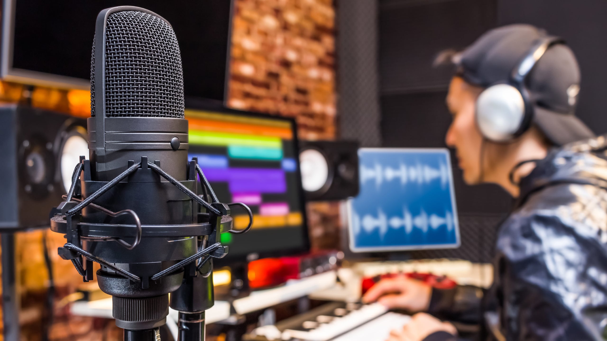 man in vocal studio